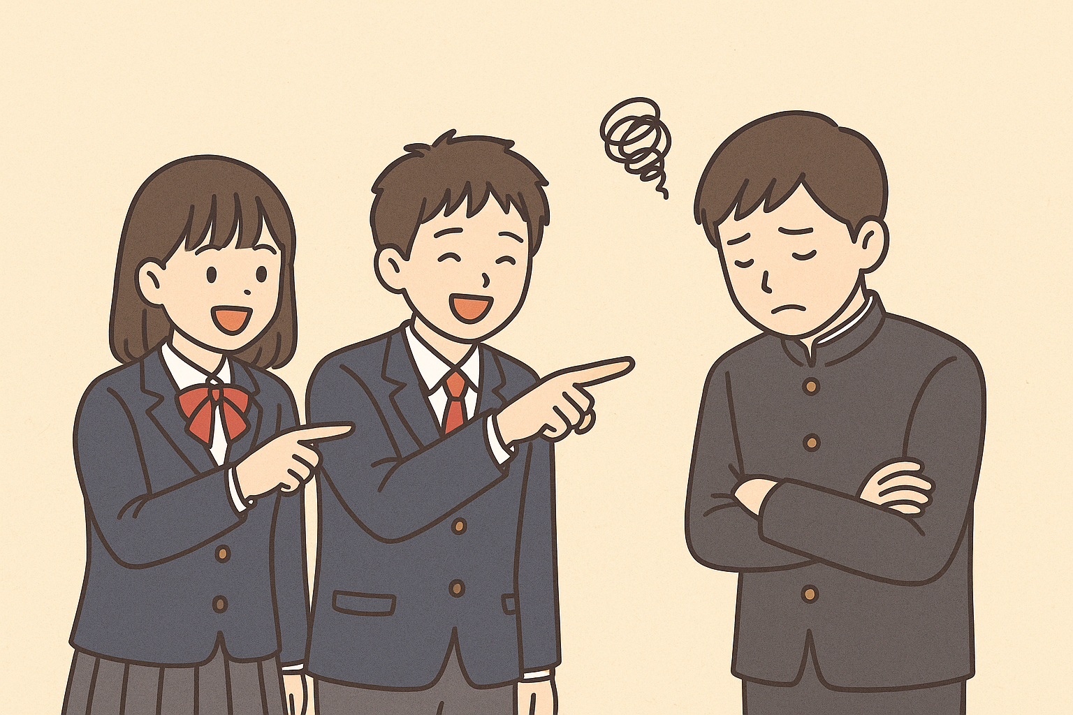 いじめの画像を少しポップに作成したAI画像